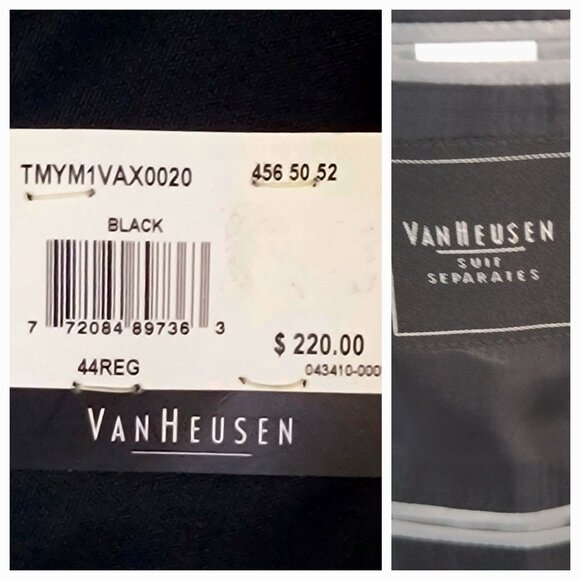 VAN HEUSEN  NWT Suit Jacket Sz 44R  with 3 used designer ties - Picture 5 of 12